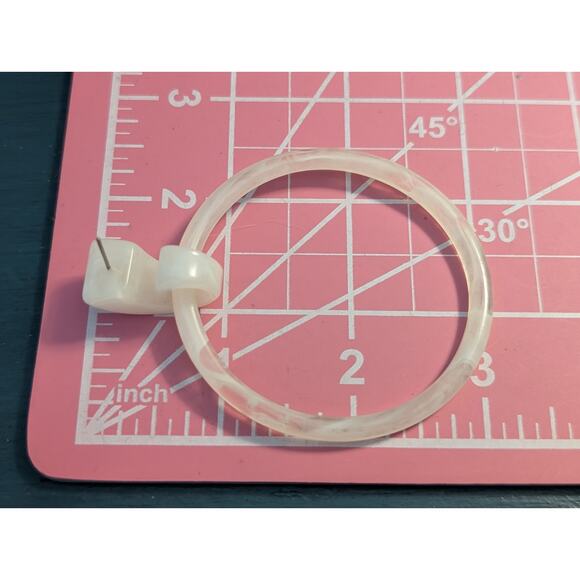 Extra Large Cream Acrylic DoorKnocker Loopy Pierced Earrings - Picture 5 of 6